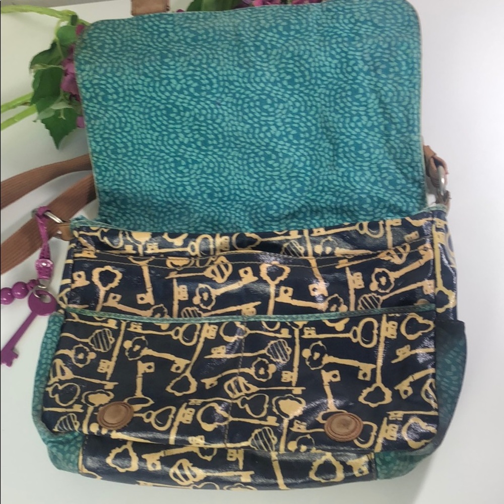 Fossil Keyper Coated Canvas Messenger Bag Navy - image 2